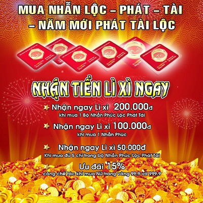 Mua nhẫn lộc phát tài - nhận tiền lì xì ngay