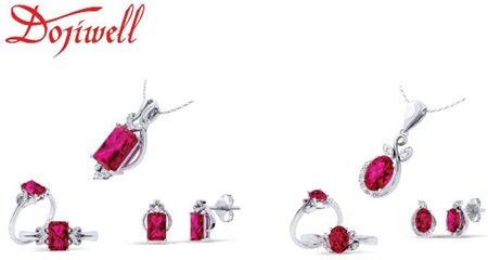 Bộ Trang sức gắn đá Ruby tự nhiên