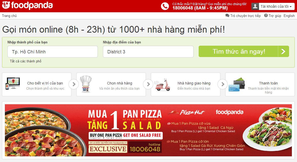 Foodpanda chào đón Pizza Hut gia nhập danh sách 1000 cửa hàng