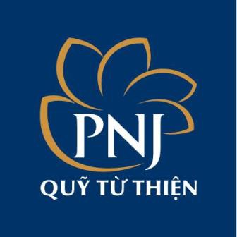 Logo Quỹ Từ thiện PNJ với 5 cánh hoa sen tượng trưng cho 5 chương trình hành động