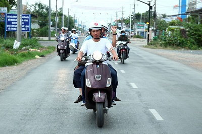 Tại điểm xuất phát với hành trình “phượt” Photo Tour của Peroni cùng Vespa.