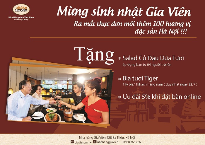 Ưu đãi lớn “Mừng sinh nhật Gia Viên” 2 tuổi - 1 Ưu đãi lớn “Mừng sinh nhật Gia Viên” 2 tuổi
