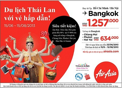 AirAsia đồng hành cùng du khách đến Thái Lan trong mùa khuyến mãi lớn nhất trong năm.