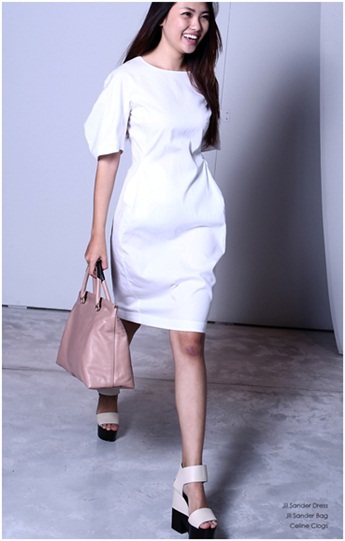 Đầm và túi Jil Sander, giày Celine