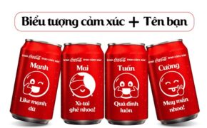Giới trẻ trao nhau lon Coca-Cola in tên và biểu tượng cảm xúc