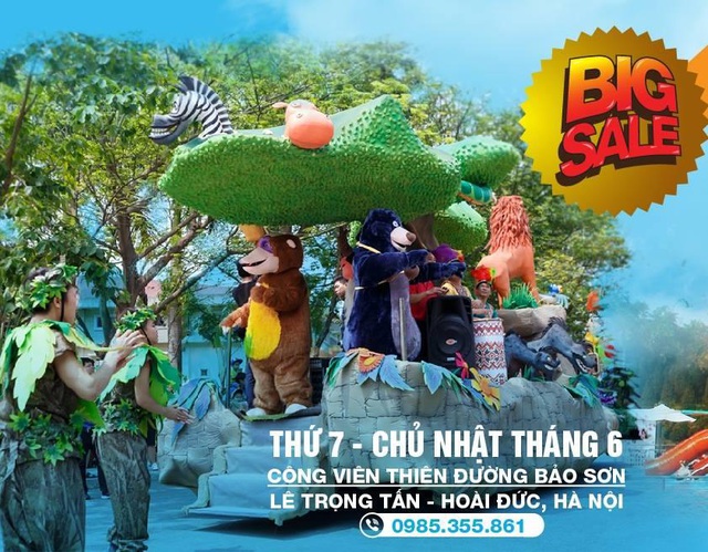 Đặc biệt, vào các ngày cuối tuần còn có chương trình diễu hành vô cùng sôi động. Carnival Xứ sở rừng xanh với những đoàn xe hoành tráng.💃Các nhân vật hoạt hình quen thuộc của vùng đất hoang dã như Simba, Pumbaa, Rafiki and Zazu, Timon..💃Công chúa, hoàng tử với xiêm y lộng lẫy.