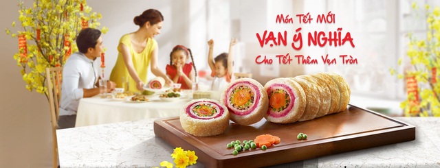 Mỗi lớp bánh mang màu sắc khác nhau tượng trưng cho từng tầng ý nghĩa, mong ước tốt đẹp gửi gắm trong năm mới.