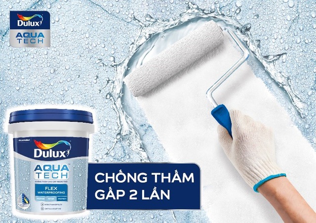 Dulux AquaTech Flex Waterproofing bảo vệ ngôi nhà tối ưu khỏi tình trạng thấm tường