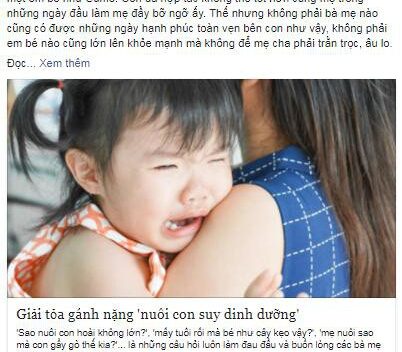 Cộng đồng mẹ bỉm sữa chia sẻ kinh nghiệm giúp con thoát nhanh suy dinh dưỡng