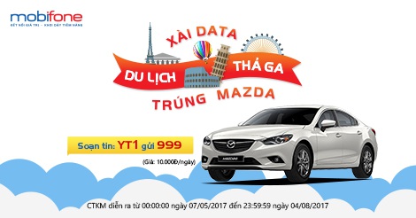 MobiFone đang triển khai chương trình khuyến mại với các giải thưởng như ôtô Mazda 6; chuyến du lịch châu Âu... Tổng giá trị giải thưởng lên đến gần 1,2 tỷ đồng.