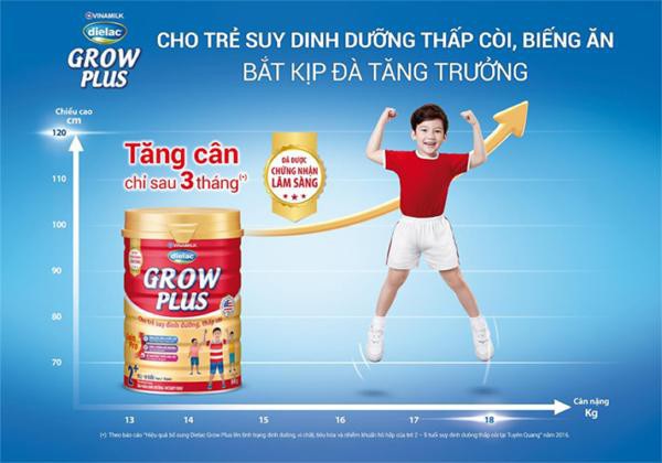 Thực phẩm bổ sung: Sản phẩm dinh dưỡng nhãn hiệu Dielac Grow Plus 2+ dành cho trẻ từ 2-10 tuổi