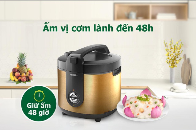 Nồi cơm điện Philips là mảnh ghép hoàn hảo tiếp theo cho các bà nội trợ khi giữ cơm nóng suốt 48 giờ.