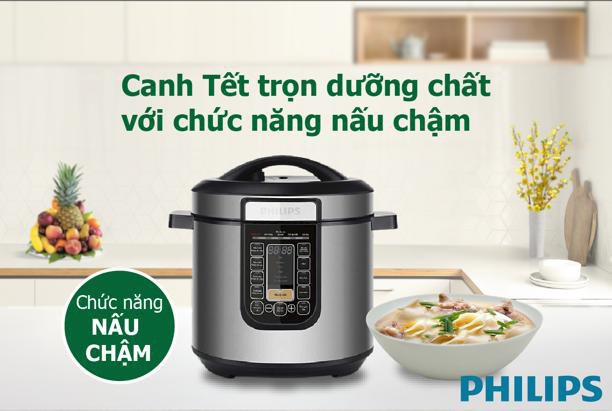 Nồi áp suất đa dụng Philips cho bữa cơm ngày đầu năm vẹn tròn mà mẹ vẫn thật thảnh thơi.